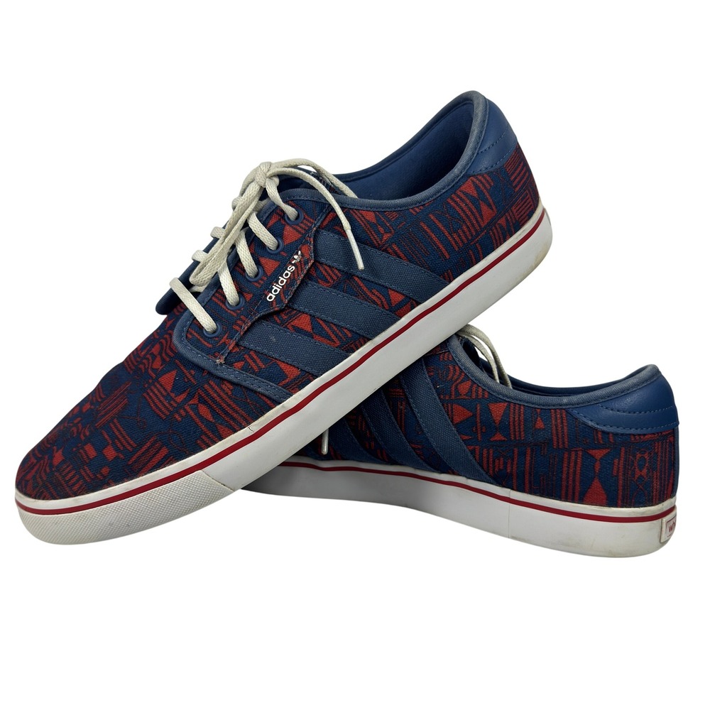 Adidas AdiEase Men Sneakers Blue Red Pattern Canvas Size 12